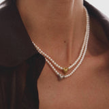 Petite Heart Pearl Necklace