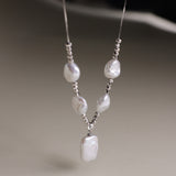 Celestial Baroque Pearl Necklace with Unique Keshi Pearls Real Freshwater Pearls | Christmas gift for her 
