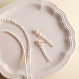 These elegant earrings are made with eight beautifully round and smooth Freshwater Akoya pearls, arranged from largest to smallest. The lustrous pearls will add a delicate and sophisticated touch to your outfit, whether it’s for a casual day or a special evening event. Each pearl’s natural beauty is sure to catch the light and enhance your look.
Materials & Craftsmanship: We use only the finest Freshwater Akoya pearls, carefully selected for their luster and quality. Each pair of earrings is handmade with a