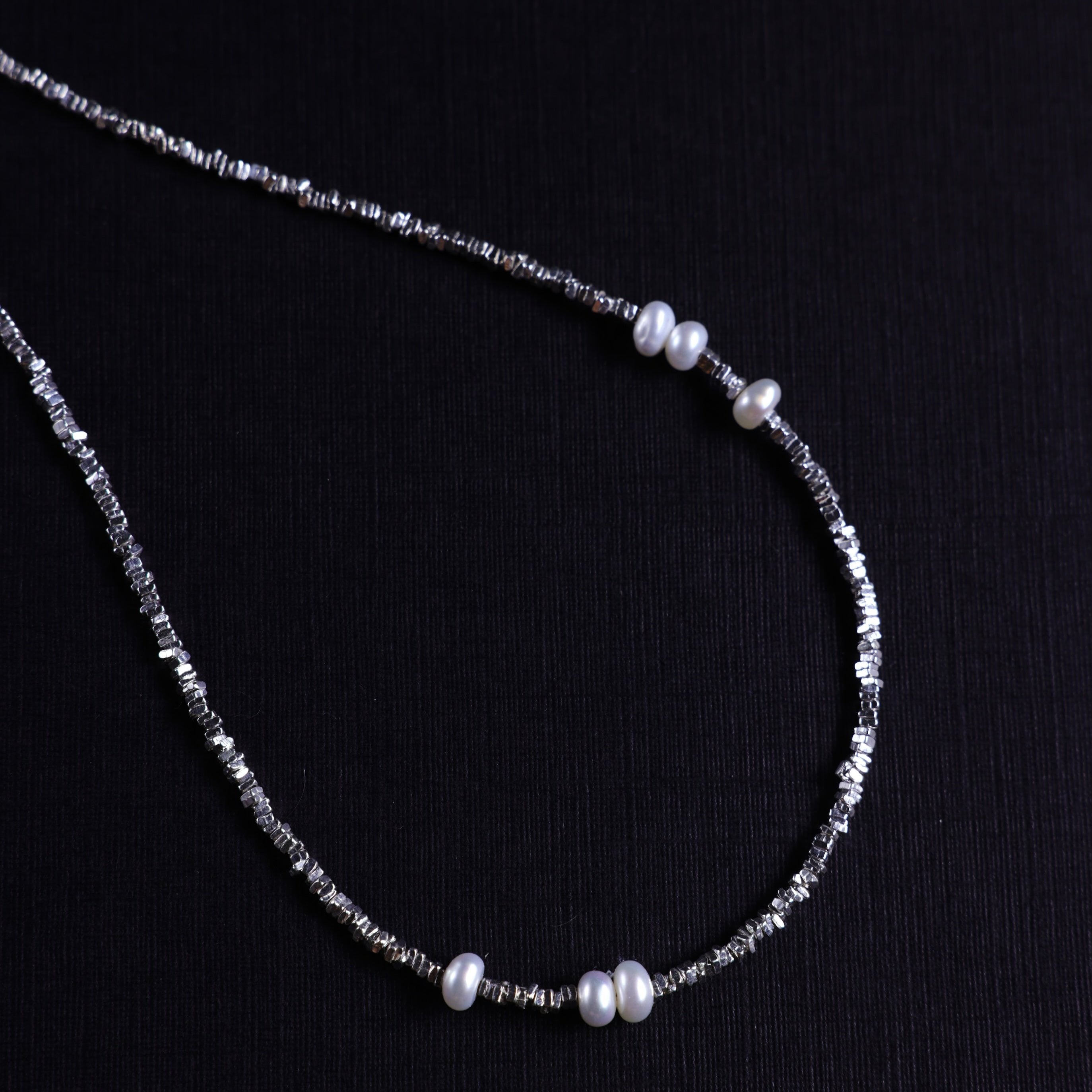 Starry Sky Necklace - 925 Sterling Silver with Delicate Seed Pearls | Real Freshwater Pearls | Christmas Gift irregular pearls, birthday gift for her 