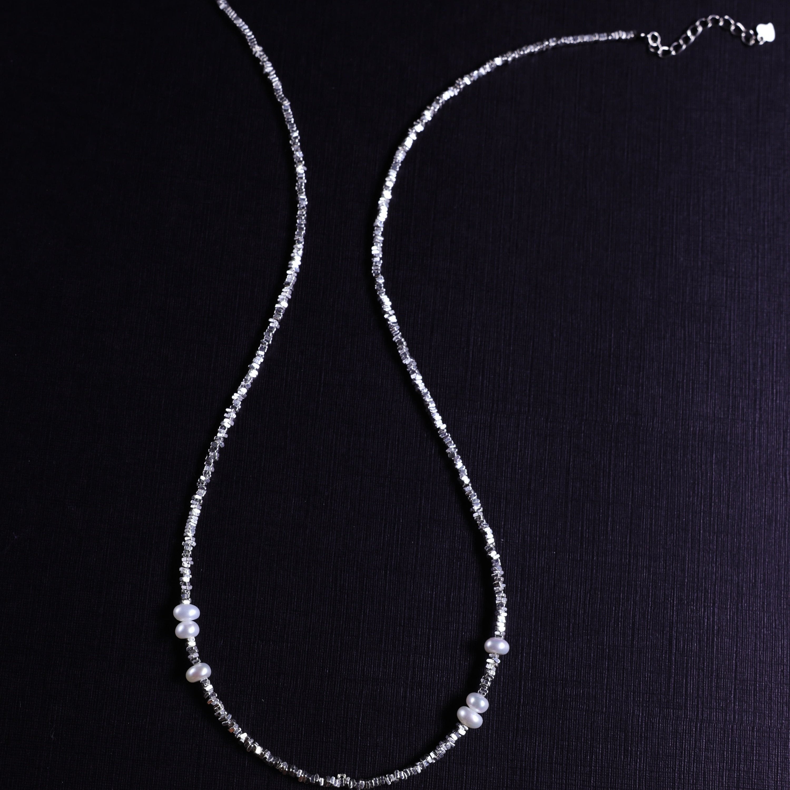 Starry Sky Necklace - 925 Sterling Silver with Delicate Seed Pearls | Real Freshwater Pearls | Christmas Gift irregular pearls, birthday gift for her 