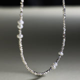 Starry Sky Necklace - 925 Sterling Silver with Delicate Seed Pearls | Real Freshwater Pearls | Christmas Gift irregular pearls, birthday gift for her 