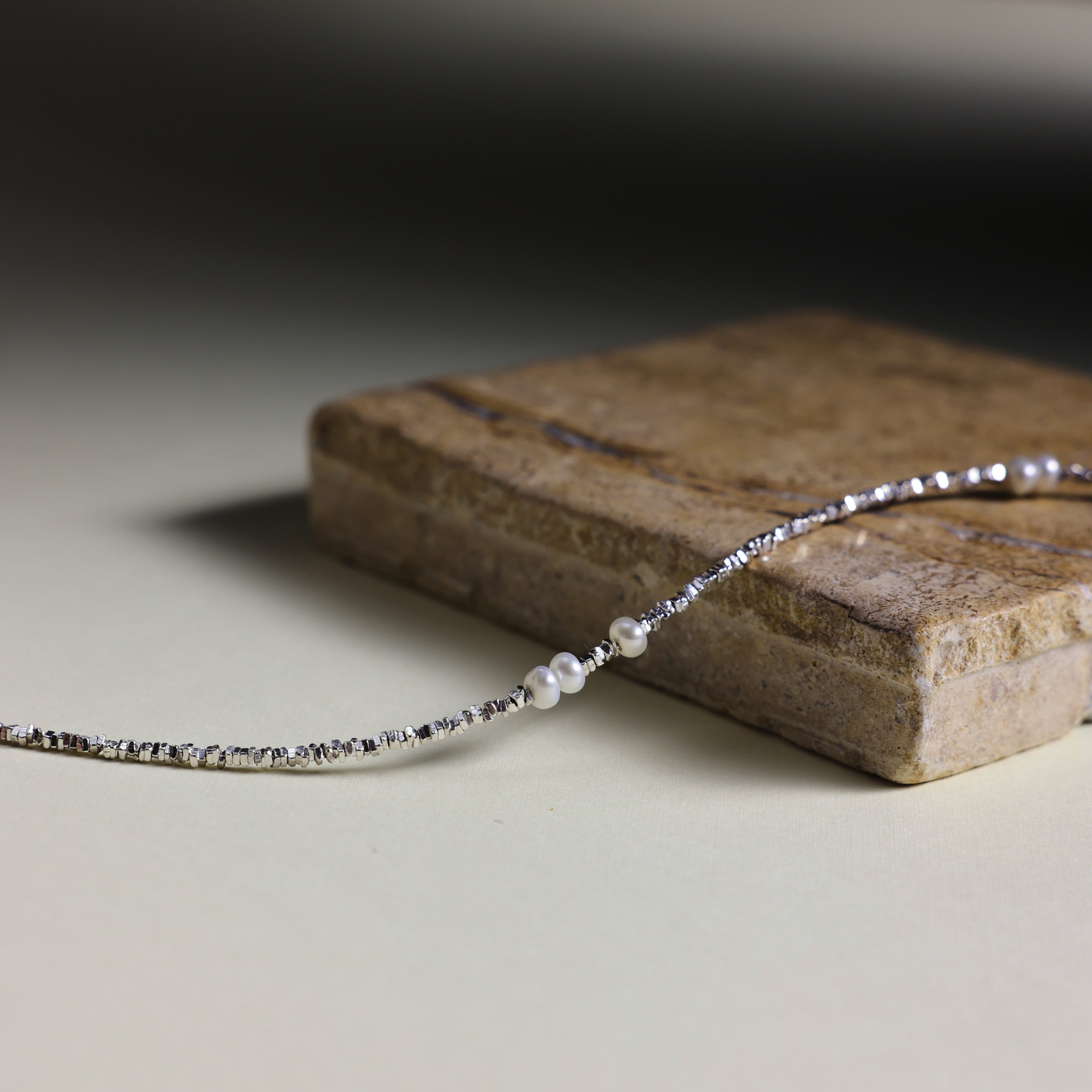 Starry Sky Necklace - 925 Sterling Silver with Delicate Seed Pearls | Real Freshwater Pearls | Christmas Gift irregular pearls, birthday gift for her 