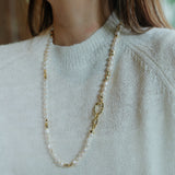Freshwater Pearl Necklace and Bracelet Set | Versatile and Elegant | 18K Gold Filled | Gift for Her | Fall Outfit 
This set, featuring a smooth and lustrous collection of natural freshwater pearls, offers endless styling possibilities. Wear the necklace and bracelet separately or connect the clasps to create a chic long necklace. This versatile design is not only fun to wear but can be layered with one of our baroque pearl necklaces to create a more luxurious look. Whether worn individually or combined, the
